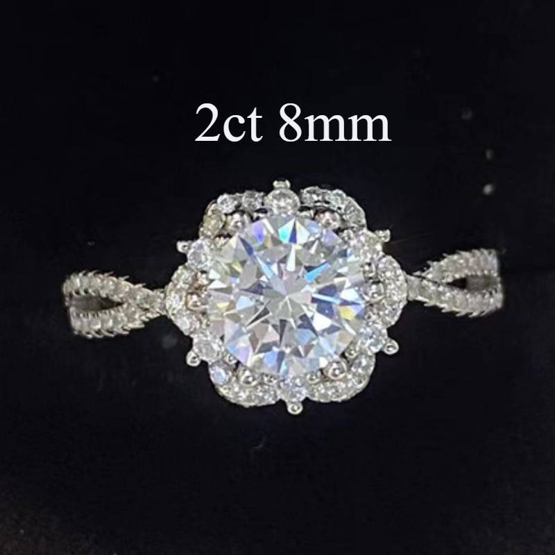 

Кольцо с муассанитом 1-2 карата цвета D от SACE GEMS GRA, покрытое серебром 925 пробы и белым золотом 18 карат, для женщин, ювелирные украшения 2ct 9 белый