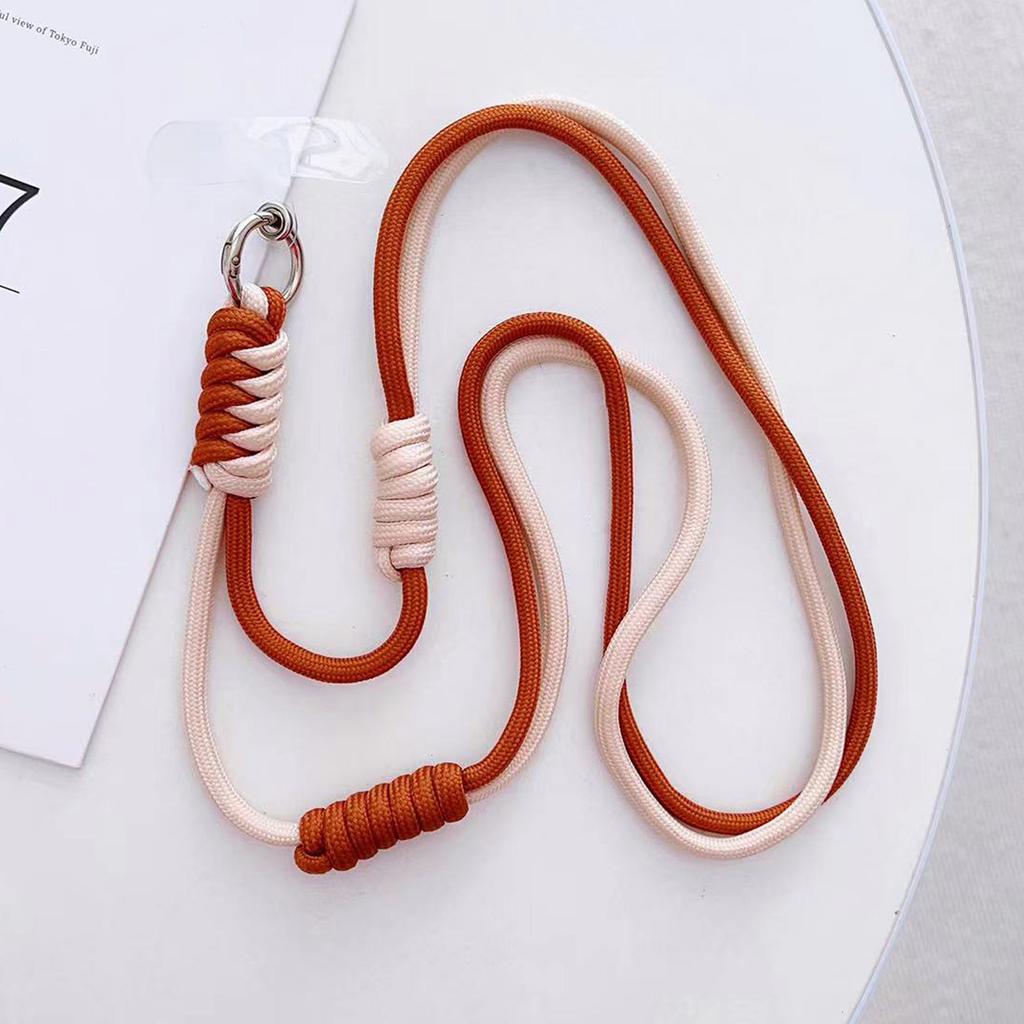 Crossbody Phone Lanyard 160cm Adjustable Dual-Color Phone Charm Nylon Lanyard with Tether Tab