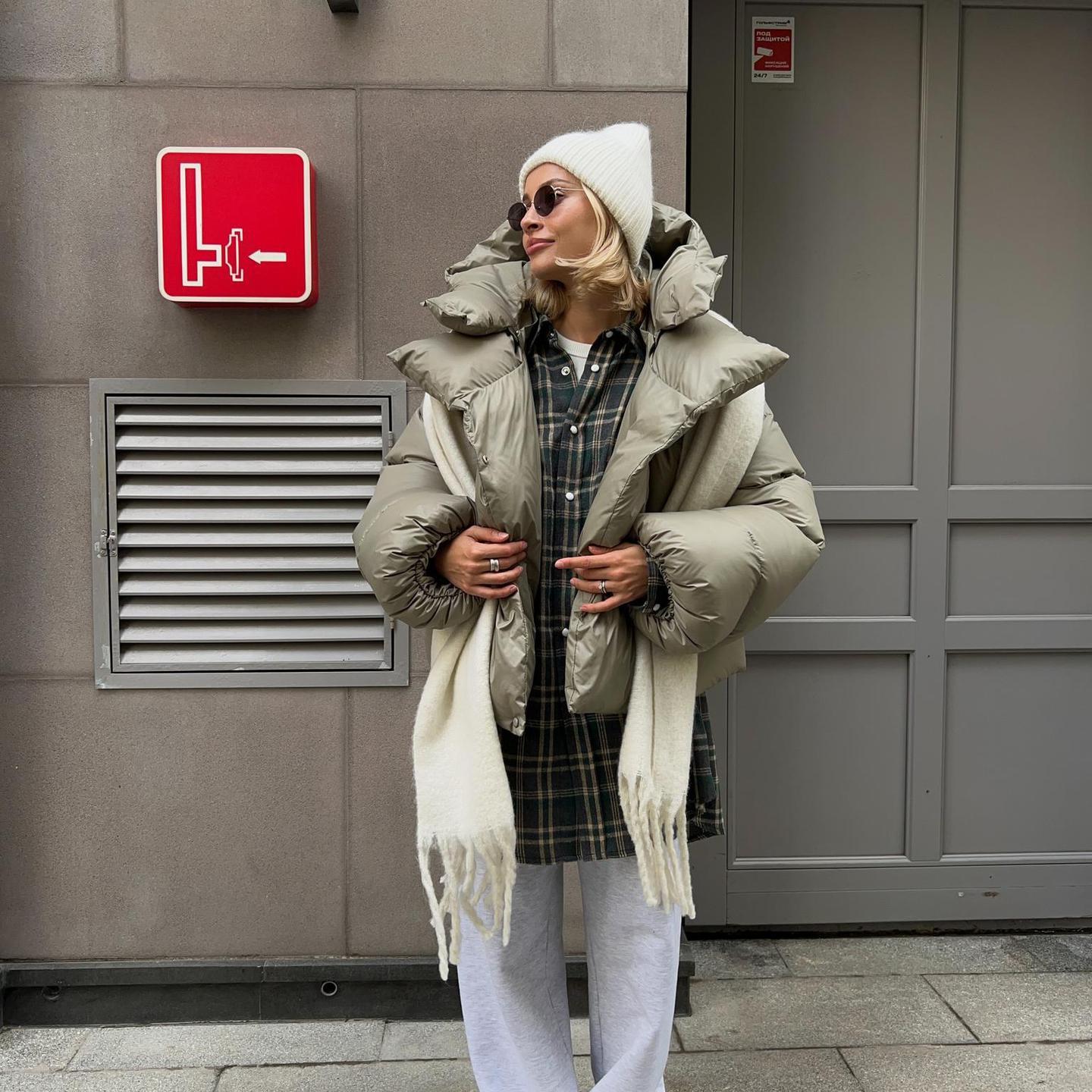 

Зимние теплые хлопковые пуховики Женские свободные парки Пальто Винтажная куртка-пуховик Верхняя одежда Офисные женские стеганые куртки L зелёный