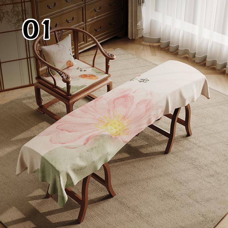 Lotus Printed Guzheng Cover Chinese Zither Dust Proof Protector Elegant Flannel Soft Piano Keyboard Cover for Women Home Decor
