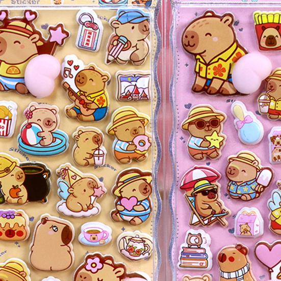 3D Puffy Stickers Panda Rabbit Bear Animal Squishy Stickers for Kids Cute Bubble Butt Stickers for Crafts Phone Case Decor