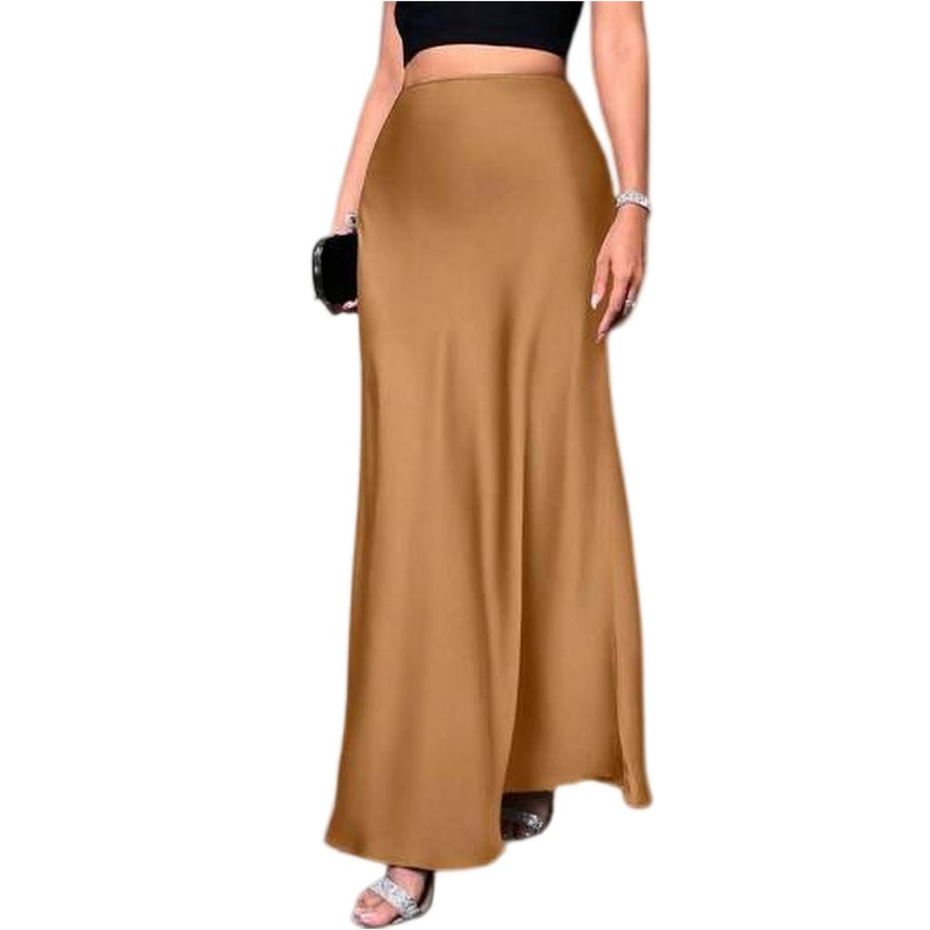 Women's Fashionable And Casual Design French Elegant Draped Satin Skirt