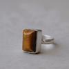 Rectangular Cut Tiger Eye Statement Ring, 925 Sterling Silver Ring, Handmade Minimalist Everyday Wear Jewelry