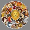50 Lion Doodle Personalized Cartoon Animal Children's DIY Skateboard Mobile Phone Case Suitcase Stickers Waterproof