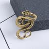New Vintage Metal Animal Snake Brooch Pin Rhinestone Lapel Pins Men 'S Shirt Badge Collar Clothing For Women Accessories