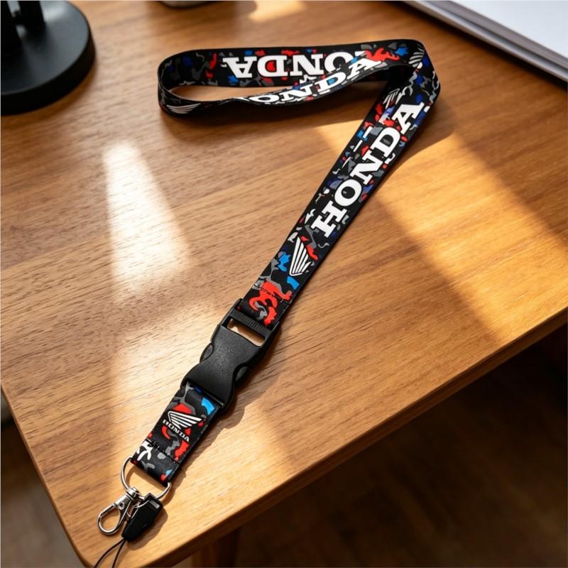 MFX5 Motorcycle Lanyard For Honda CB400 CB650 FCBF CBR25ORR CRF SH3O0 NC75O Nylon Neck halter Work Card Hanging Rope Key Keychain