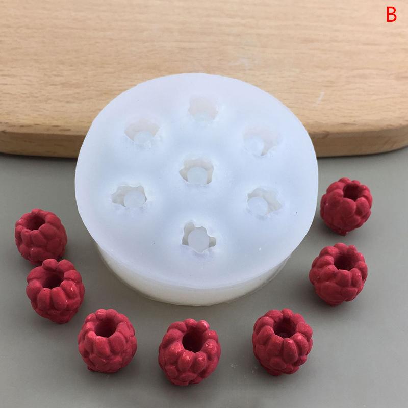 3D Zmeură Căpșuni Decorare pentru prăjituri DIY Fabricat manual de ciocolată Matriță pentru jeleu Ustensile de copt pentru săpun din silicon pentru afine Instrument de copt