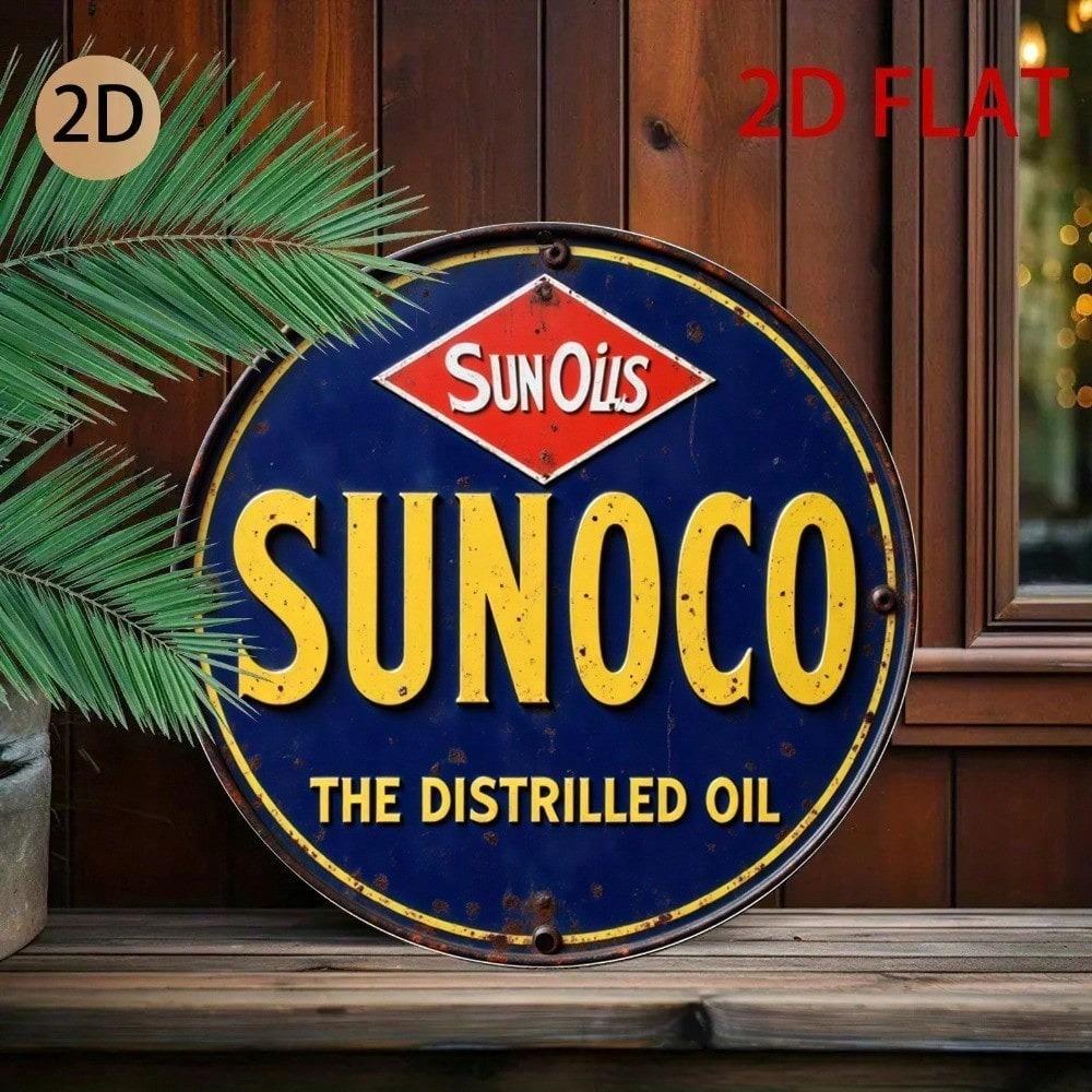 8x8 Inch Retro Metal Tin Sign - Vintage Gas Station Wall Decor for Home Bar Garage Man Cave