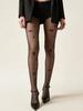 Women'S Black Sheer Tights With Lip & Letter E Print, Sexy See-Through Pantyhose For Office & Date Night Outfits