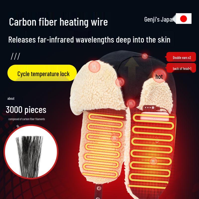 USB Heated Far Infrared Warm Hat for Autumn/Winter Outdoor Use
