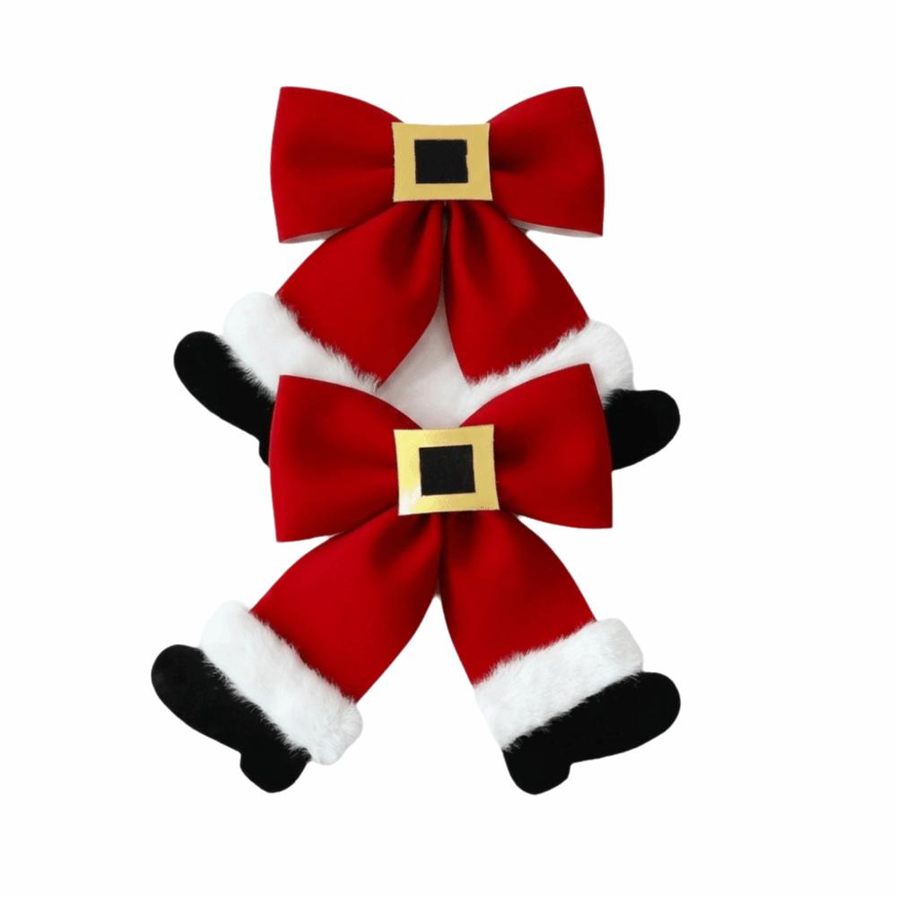 Red Christmas Bowknot Decoration Belt Bowknot Christmas Bow Pendant  Home Decoration