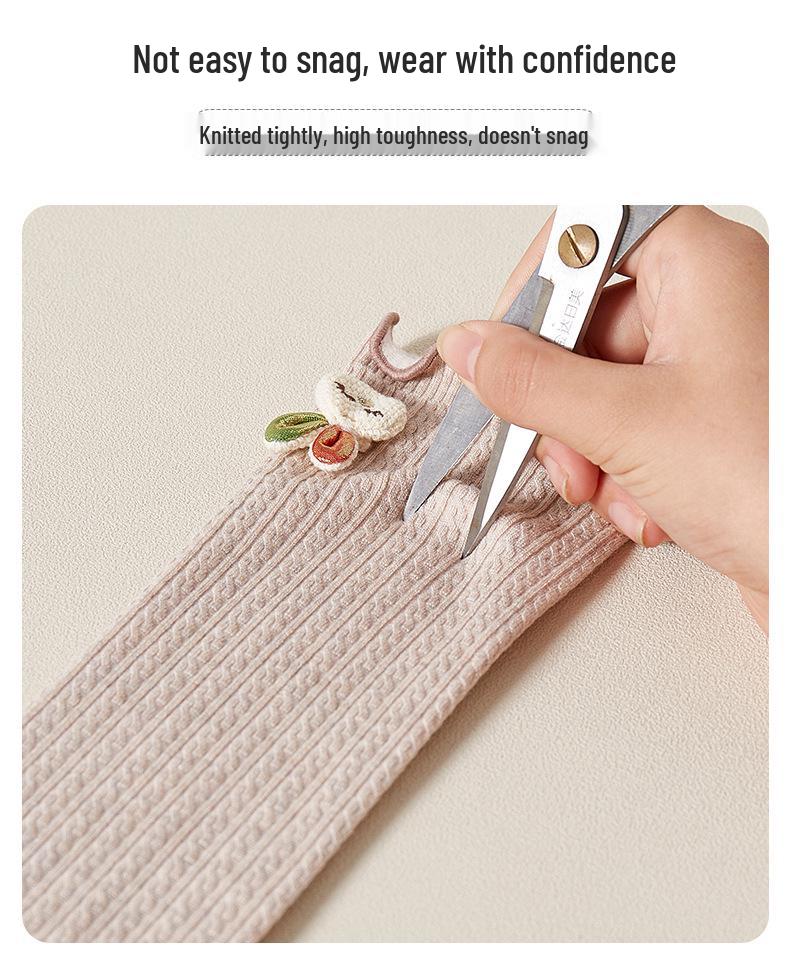 Girls' Fleece-Lined Cable Knit Leggings with Lace Trim for Autumn & Winter