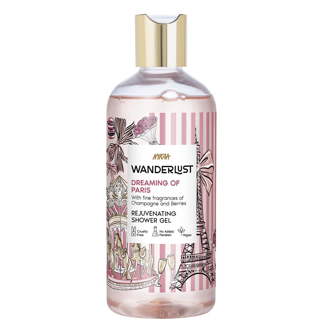 Nykaa Wanderlust Dreaming of Paris Rejuvenating Shower Gel (Strawberry)
