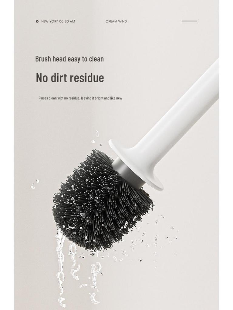 Wall-Mounted Bathroom Toilet Brush Set with Long Handle and Base - New Model for Efficient Cleaning