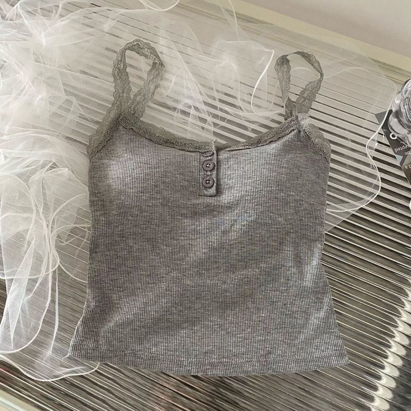 

Pure Desire Spring & Fall Slim-Fit Crop-Top Summer Lace Grey [chest pad]] L [Recommendation 105/57.50kg]]