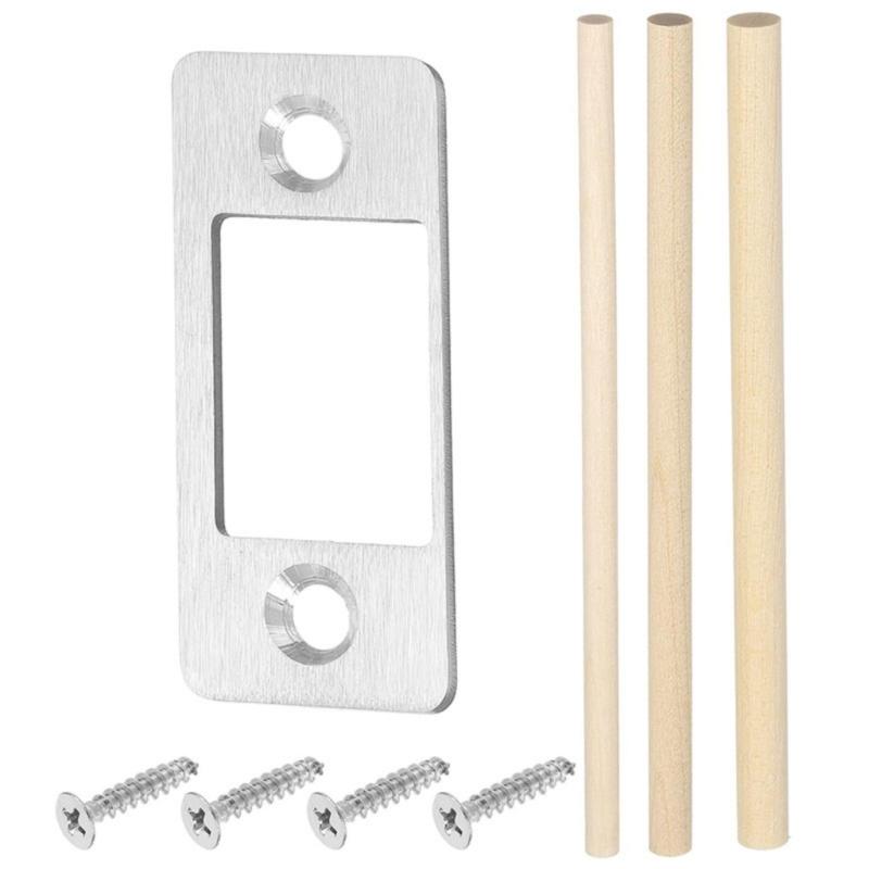 Metal Door Strikes Plate Corrector Large Hole Round Corner Strikes Backplate Prevents Sticking and Misalignment