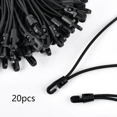 20 pezzi Corda Elastica da 25 cm con Ganci per Teli, Tende, Reti, Campeggio