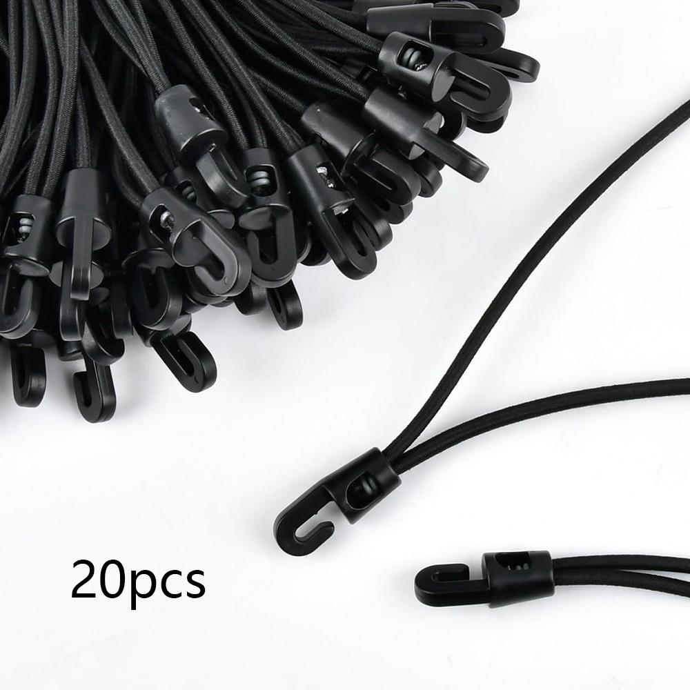 20pcs 25 cm Bungee Cord with Hooks for Tarpaulins, Tents, Nets, Camping
