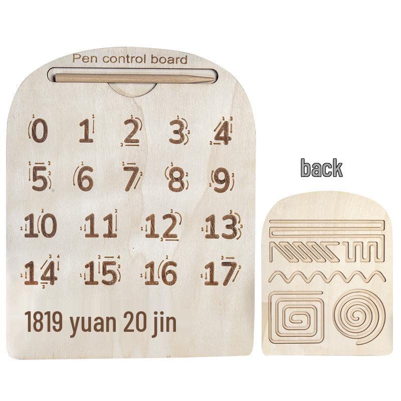 Wooden Letter & Number Grooved Board for Early Education