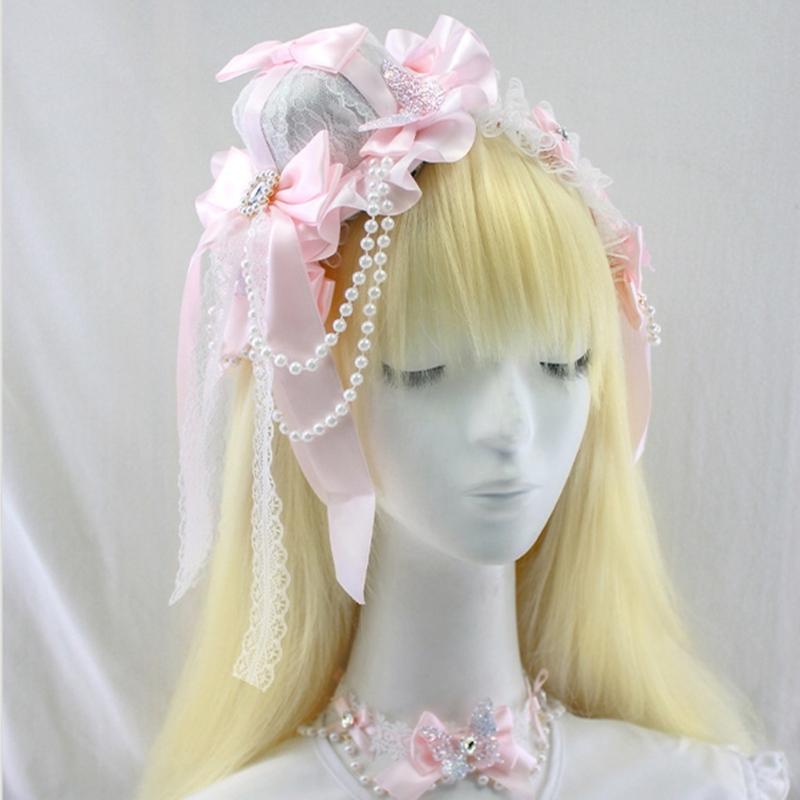 Elegant Anime Butterfly Bows Hair Accessory Costume Headpiece Hair Decoration With Lace For Cosplay And Daily Wear