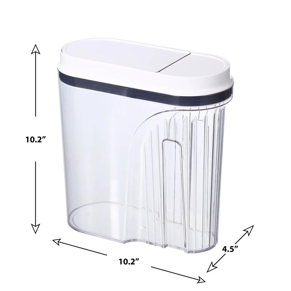 Airtight Cereal Container with Easy Pour Spout Pop Up Lid BPA Free Durable Food Storage Jar Dishwasher Safe One Hand Operation