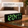 RGB Bluetooth Smart Wall Clock with Automatic Time Sync, Alarm, Temperature & Humidity Display, Perpetual Calendar, and Remote Control.