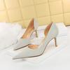 Fashion 2025 Women Medium Heels 7.5cm High Heels Lady Wedding Stiletto Low Heels Female Fetish Fashion Leather Office Party Event Shoes