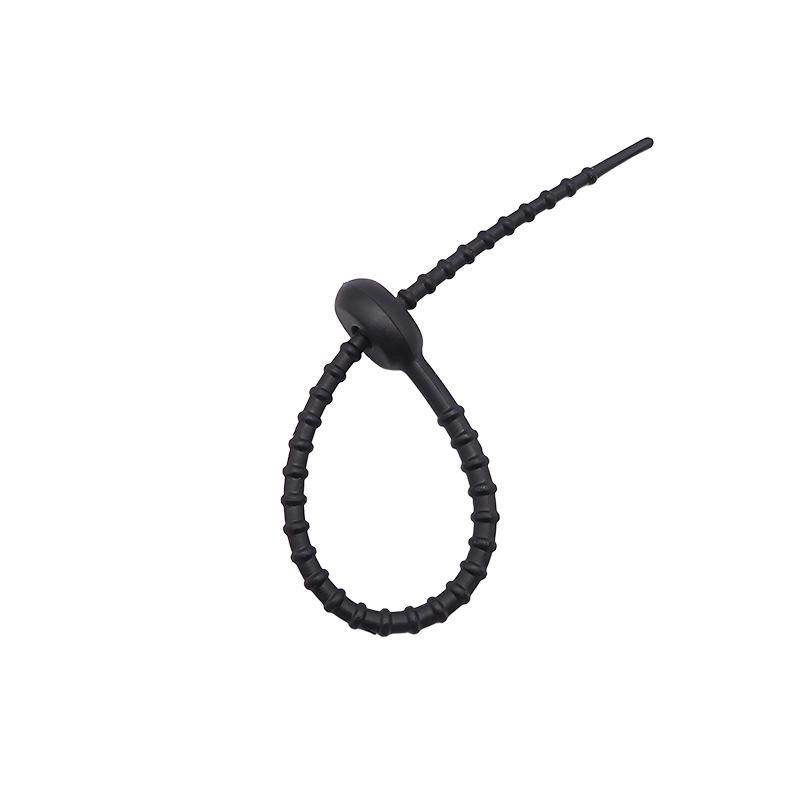 Multicolor TPR Silicone Zip Ties: Elastic Self-Locking, Reusable Cable Organizers & Keychain Pendants.