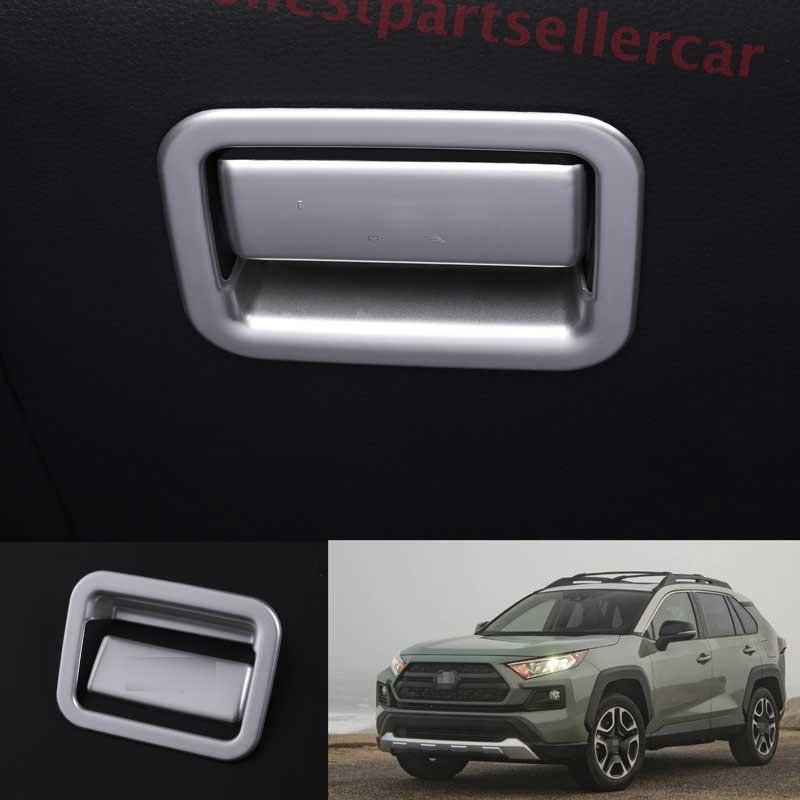 For Toyota RAV4 19-24 Matt Silver Co-Pilot Storage Box Handle Cover Trim 2PC