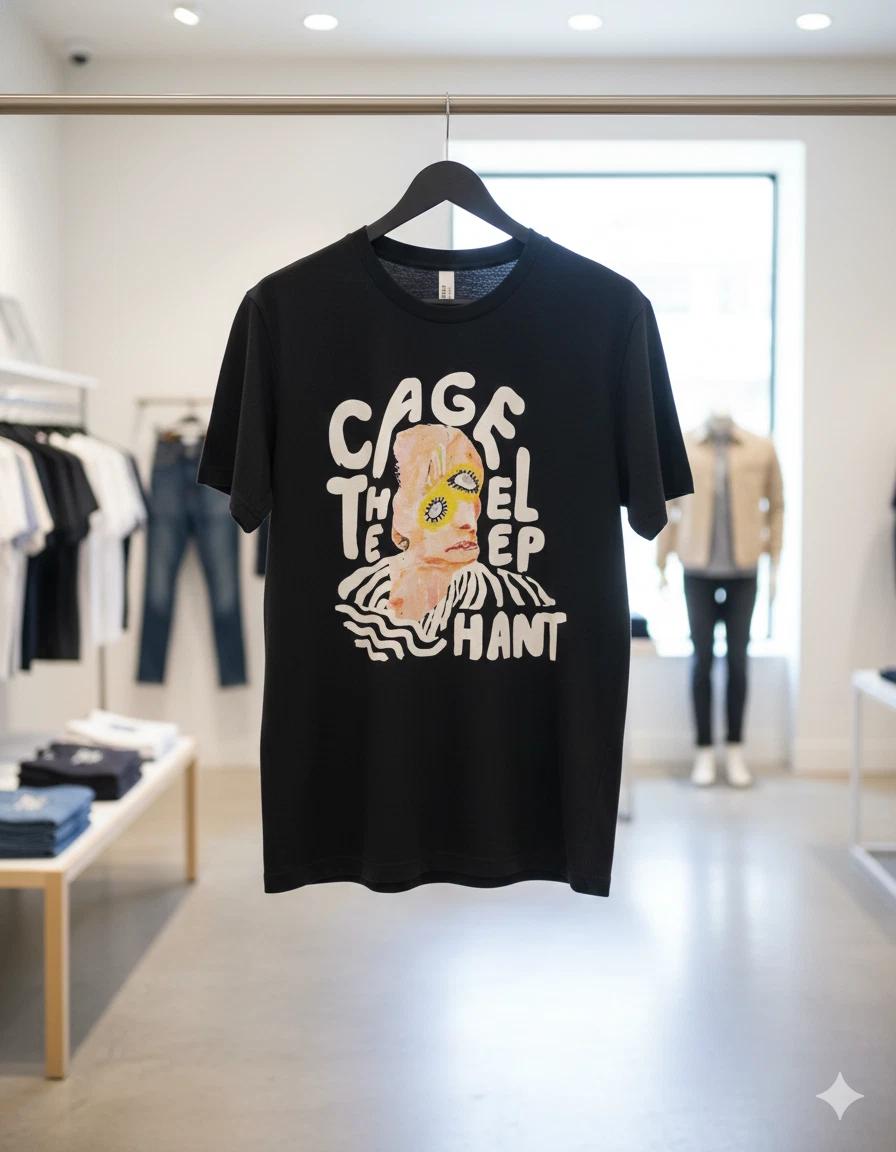 

Cage The Elephant Unpeeled Tour Art Black T-Shirt - T095 2XL