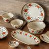 Red Peony Series Chinese High-End Tableware Ceramic Dishes And Plates Combination Household Rice Bowl Soup Noodle Bowl Export
