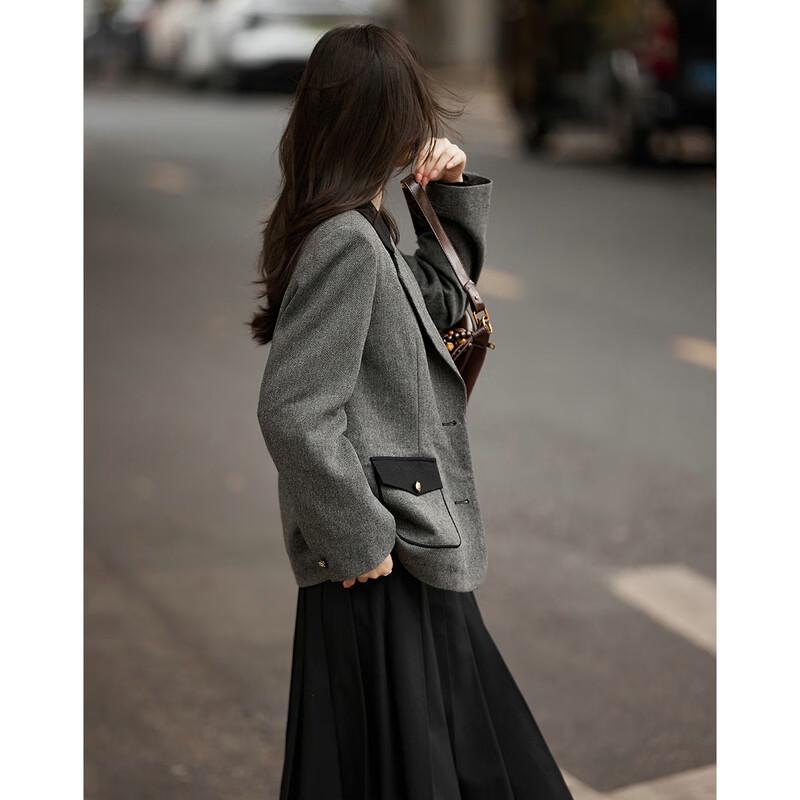 Women's Elegant Color-block Loose Blazer Jacket
