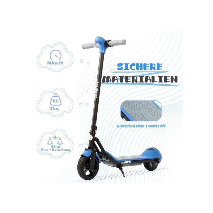 Trottinette - LEAWIN - Autonomie 5-8 KM - Max 14KM/H - Bluetooth - Frein électronique - Bleu