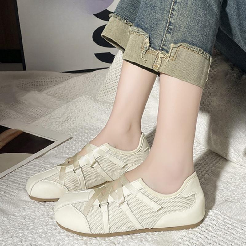 Flats Women Ballet Dance Shoes 2025 Fashion New Designer Sneakers Breathable Soft Leisure Flat Women Shoes Zapatos De Mujer