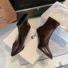 Fashion Autumn Winter Pointed Toe Women High Heel Ankle Boots Street Style Banquet Mordern Short Botas Mujer