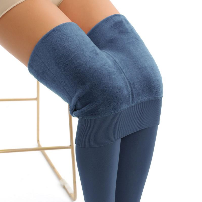 Extra Plus Size Warm Fleece Lined Leggings With Footed Bottoms Women Winter Thick Thermal Tights