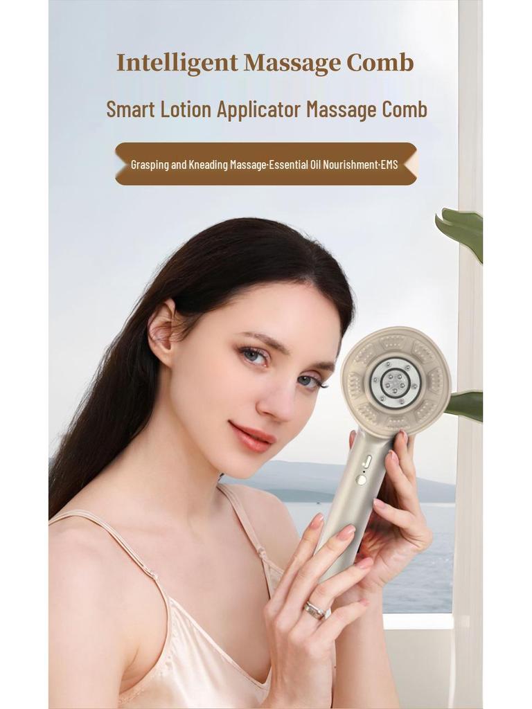 Kırmızı Işıklı Saç Derisi Masaj Aleti ve Losyon Uygulayıcılı EMS Saç Büyütme Tarağı - Saç Dökülmesine Karşı ve Saç Bakım Cihazı