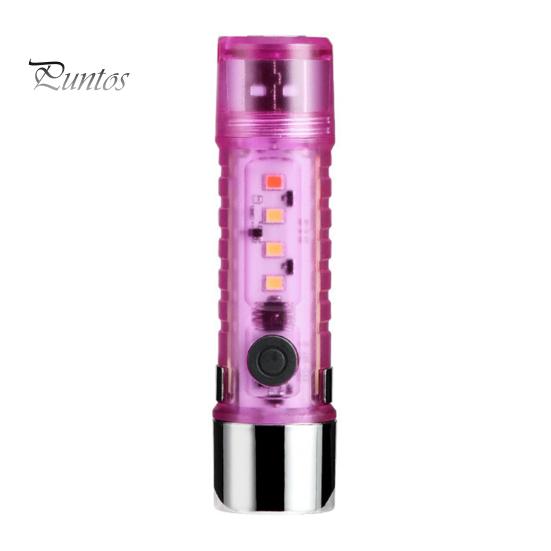 

Мини-фонарик для улицы, 6 режимов, регулируемый, высокий уровень яркости, супер яркий, перезаряжаемый через USB, магнитный, портативный, для кемпинга, пешего туризма, карманный фонарик фиолетовый