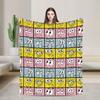 Alastor Hazbins Hotels Characters  Blanket Flannel Spring Autumn Radio Demon Portable Throw Blanket for Home Office Bedspread