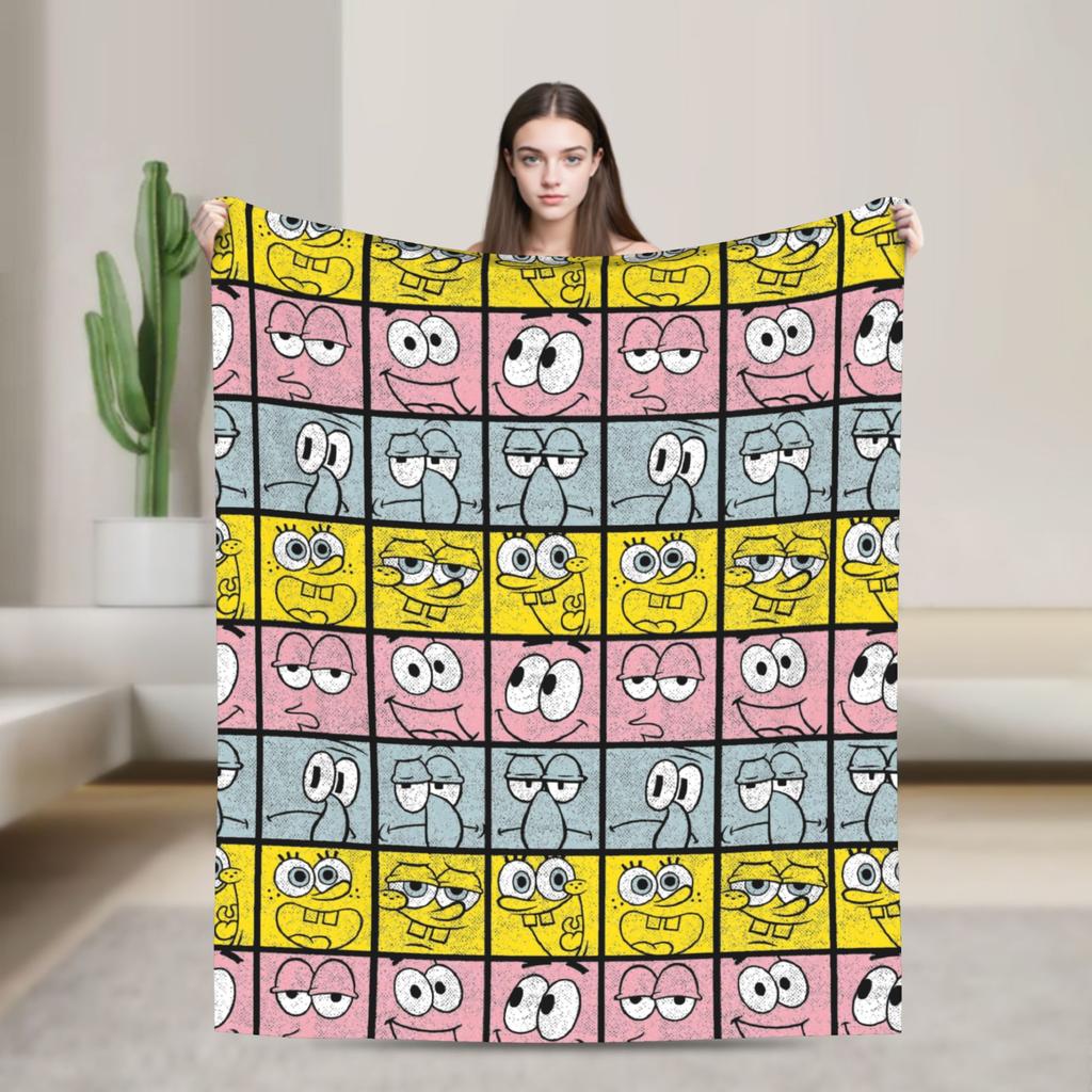 Alastor Hazbins Hotels Characters Blanket Flannel Spring Autumn Radio Demon Portable Throw Blanket for Home Office Bedspread