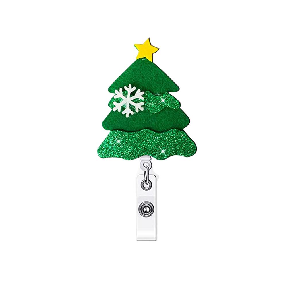 Retractable Badge Glitter Christmas Badge Badge Holder Retractable For Staff Holiday Season Doctors