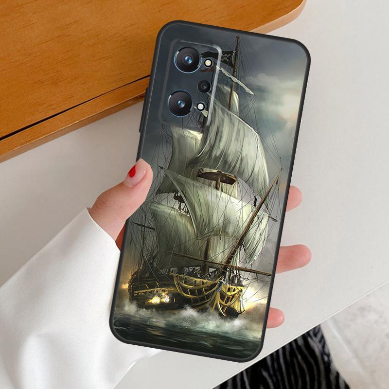 Sailing Pirate Ship Boat For Realme 15 10 11 12 13 14 Pro Plus GT6 GT7 Pro C67 C63 C61 C55 C51 C53 C35 C65 C75 Case