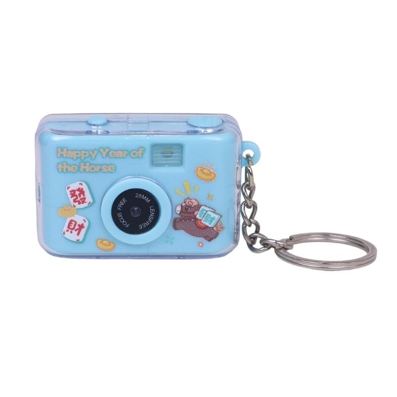 Plastic UV Camera Keychain With Double Sound Light Functions Camera Key Holder For Backpack Charm Gift Occasions