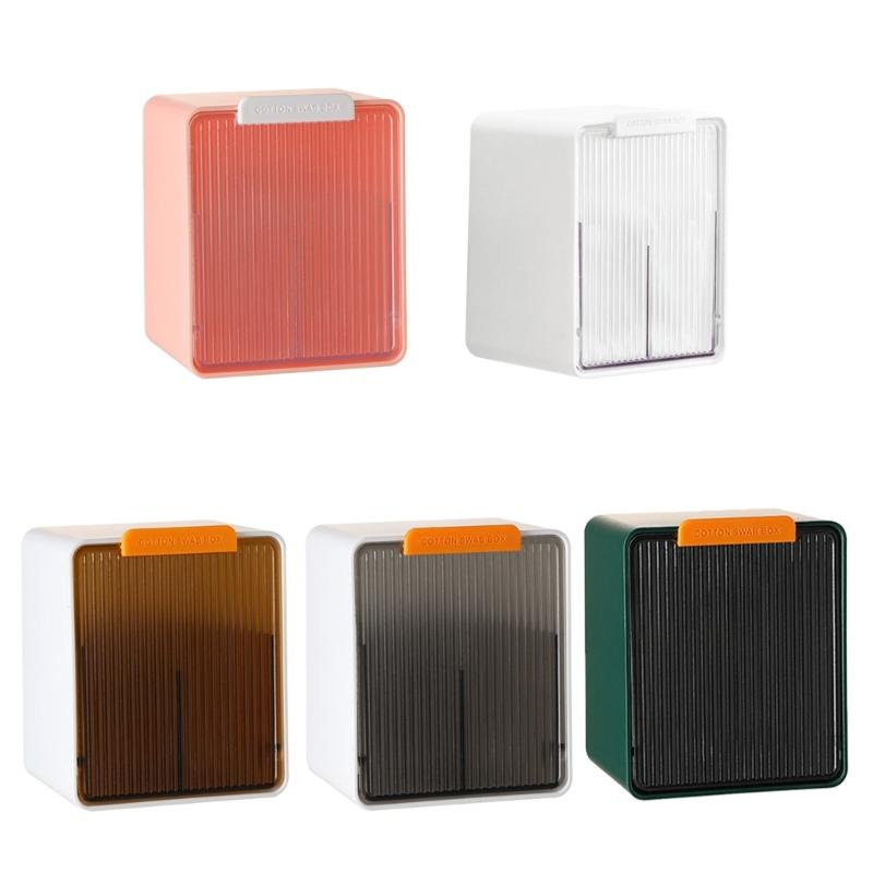 Small Jewelry Holder Box Plastic Material Wall Mounted Storage Box Dustproof Bathroom Organizer for Cotton Swabs Makeup