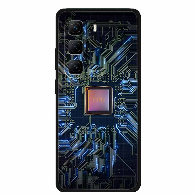 

Для Infinix Для Infinix Hot 60 Pro Мінімалістичний Технологічний Стиль Чорний М який Силіконовий Чохол-Бампер Захисний Ударостійкий Fundas For Hot 60 Pro