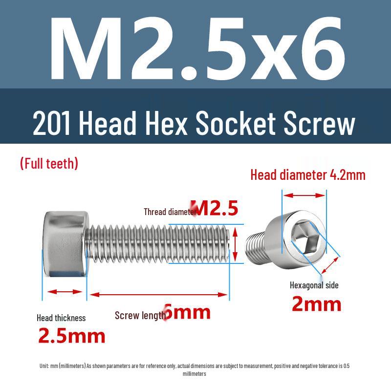 Yigu 201 Stainless Steel Cup Head Hexagon Screws and Bolts - M3, M4, M5, M6