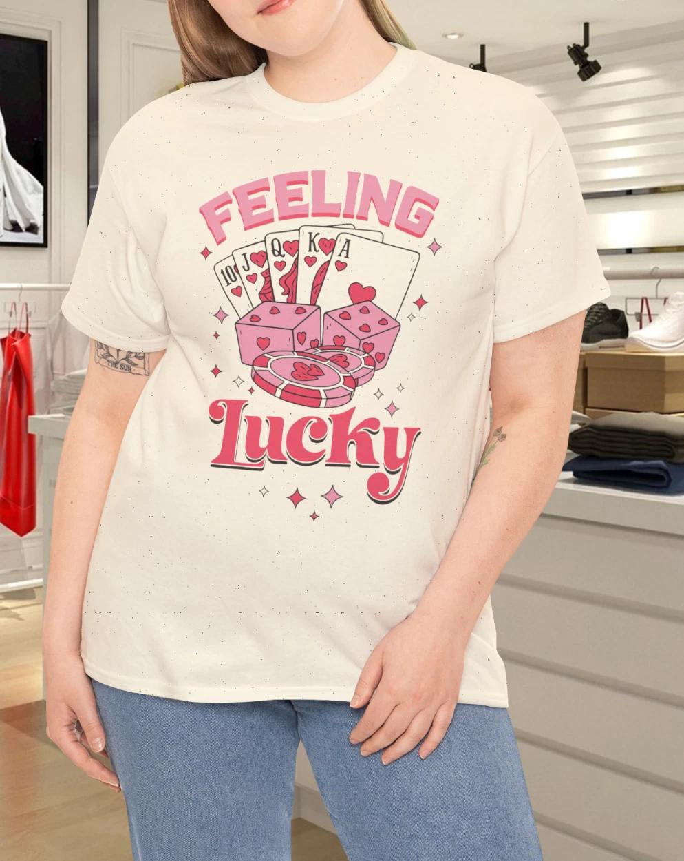 

Feeling Lucky Pink Hearts Casino Graphic T-Shirt 2XL