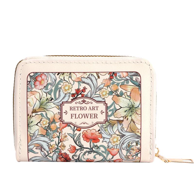 European & American Retro Oil Painting Women's Multi-Card Slot Holder - Large Capacity Card & Document Organizer