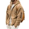 Herren Winterjacke Warm Locker Lässig Fleece Weicher Stoff Samt Hautfreundlich Solide Streetwear Jacken Mäntel für Männer