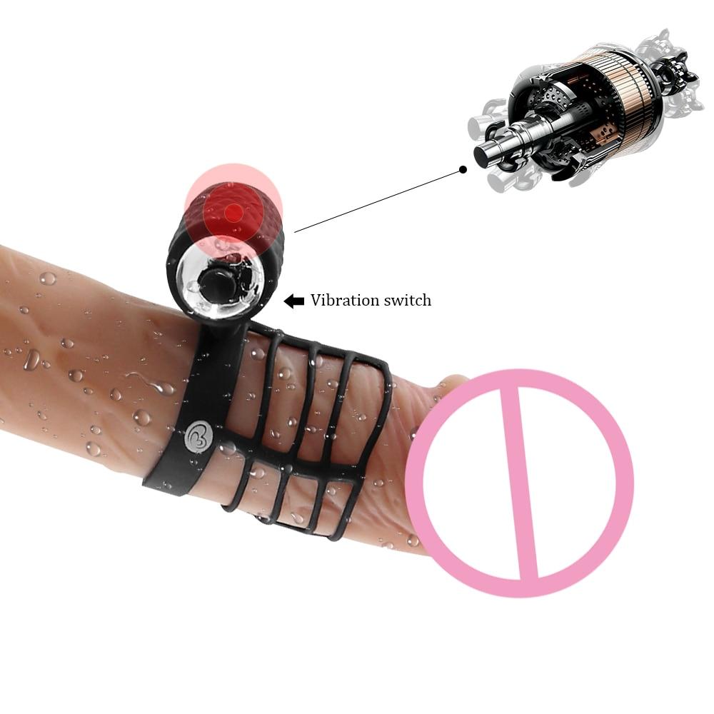 Penis Sleeve Vibratoren Sex Spielzeug Für Männer Erektion Verzögerung Ejakulation Penis Extender Enlarger Penis Vibrator Ring Schwanz Vergrößerung